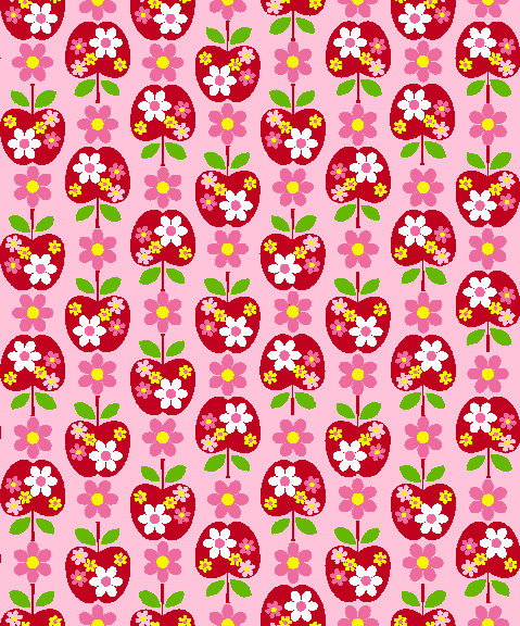 林檎＆花の壁紙