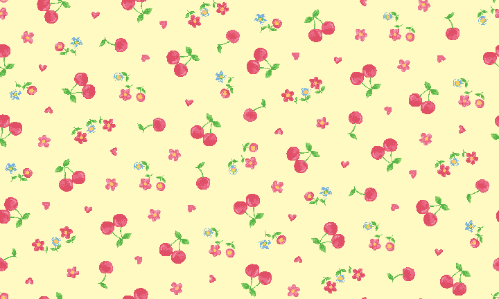 Cherries and flowers wallpaper