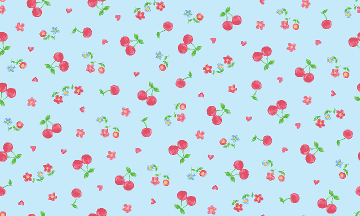Cherries and flowers graphic