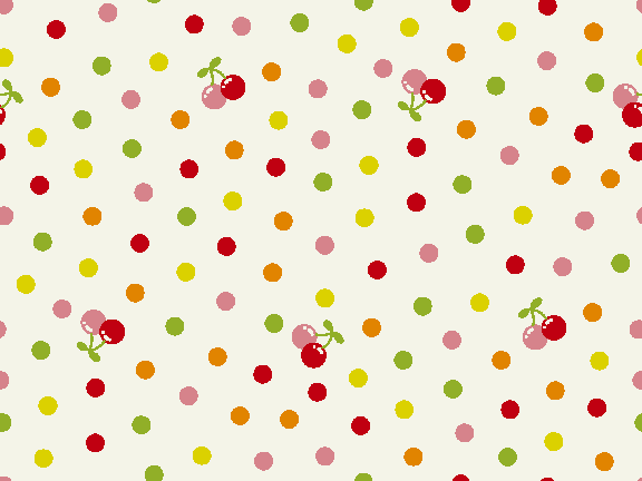 Cherry and polka dots wallpaper