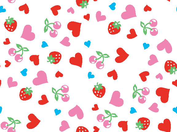 桜ん坊＆イチゴの壁紙