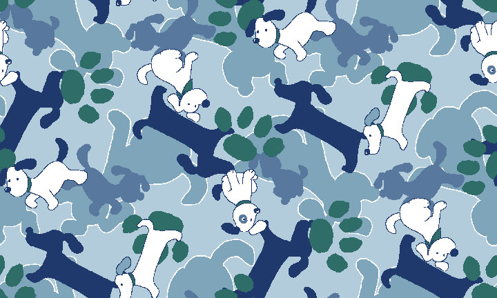 Camouflage patterns with dogs clip art