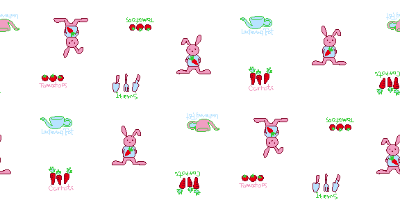 Rabbits and Vegetables clip art