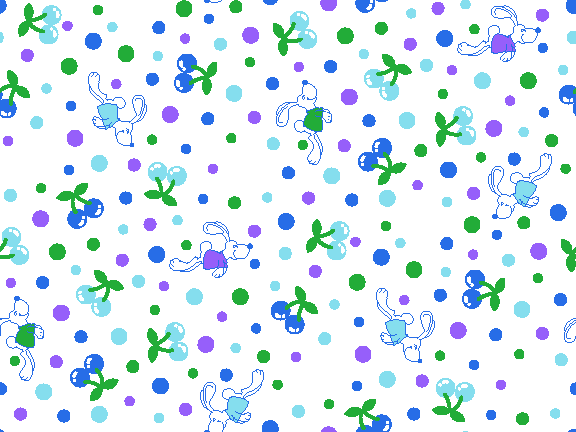 Rabbit, cherry and polka dots image