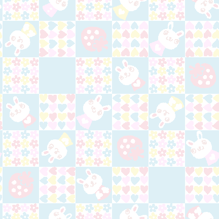 08-Check Pattern with hare and Strawberry