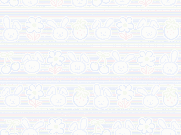 Rabbits, Flowers and Cherries background