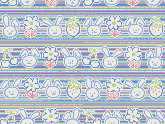 Rabbit, Flower and Cherry image