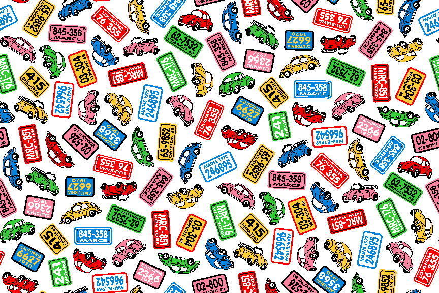 Cars and License plates clip art