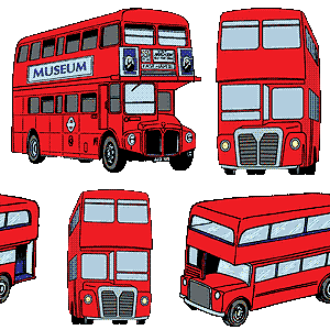 Double decker buses clip art